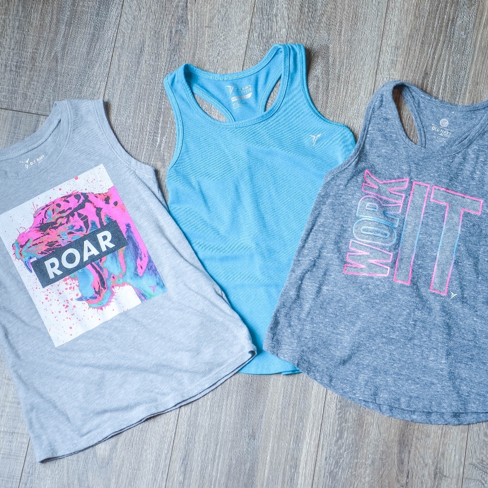 BUNDLE: Old Navy Go-dry Active Tanks - Girls